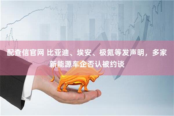 配查信官网 比亚迪、埃安、极氪等发声明，多家新能源车企否认被约谈